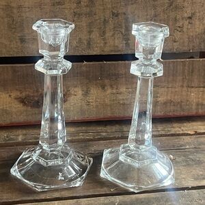 Set of Elegant Mikasa Lead Crystal Candlestick Holder